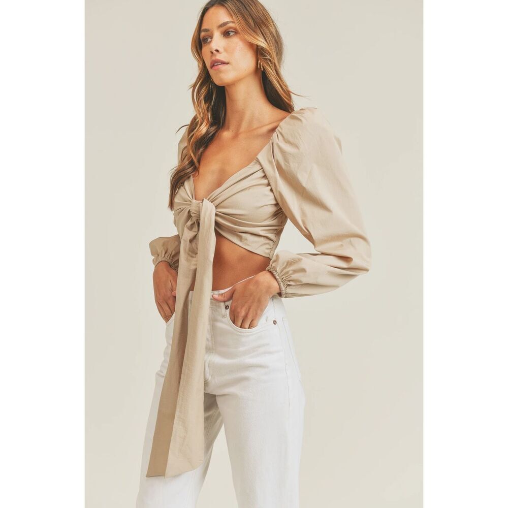 Mable Angel Ribbon Tie Top